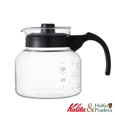 【日本】Kalita 耐熱玻璃咖啡壺(約750ml) 塑膠手把